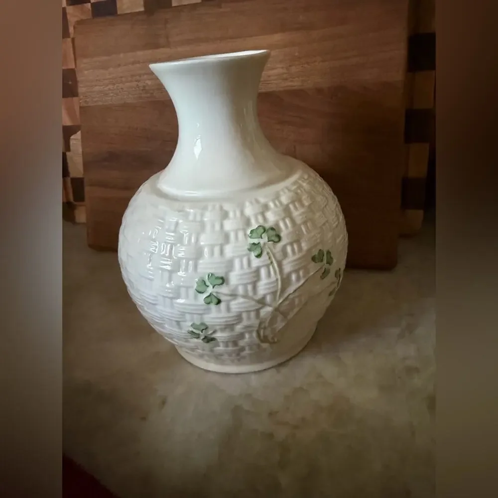 Belleek  Irish porcelain shamrock vase